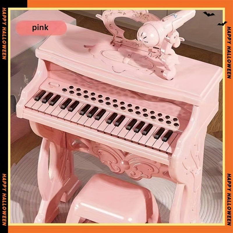 Pink Electronic Piano for Kids with Microphone-4