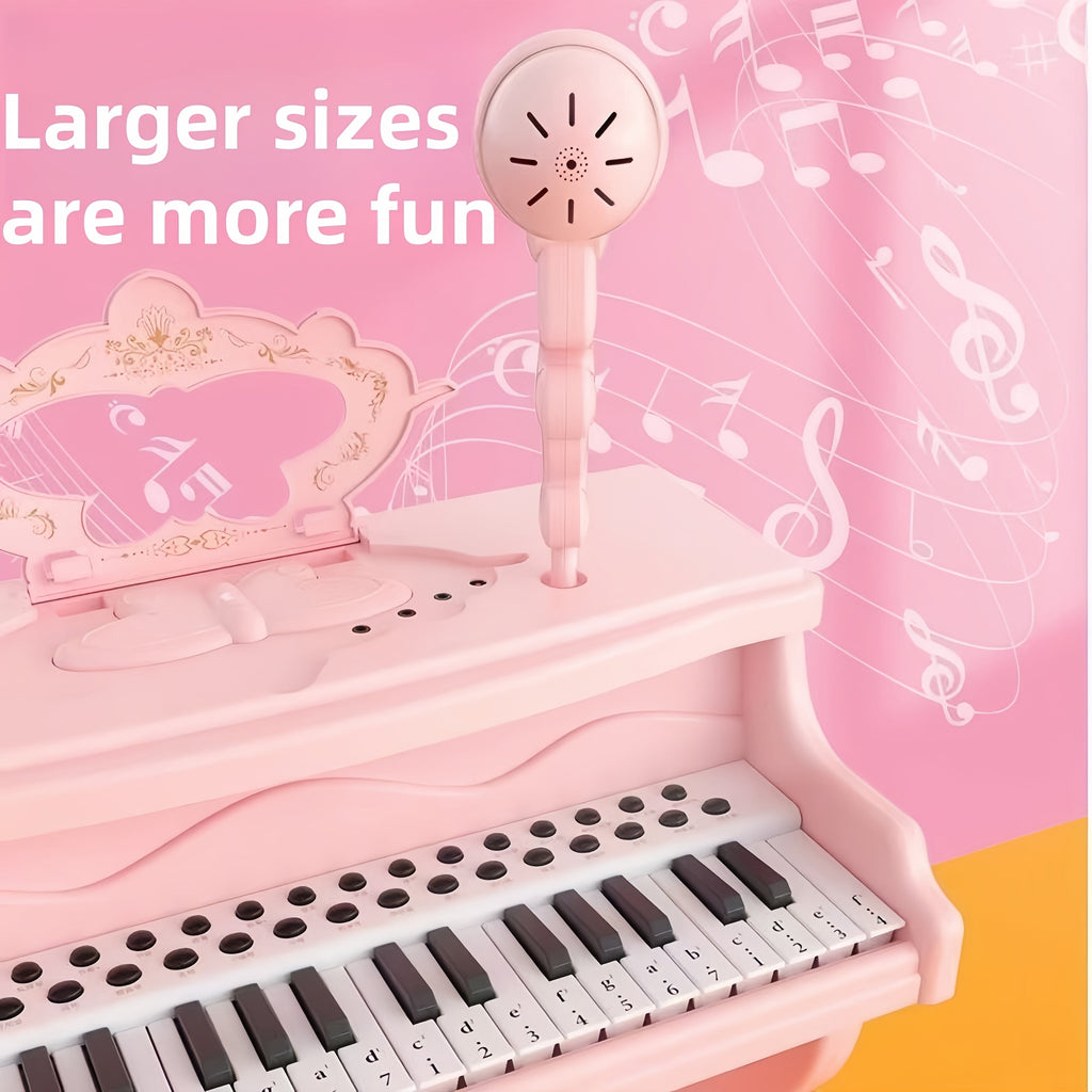 Pink Electronic Piano for Kids with Microphone-1