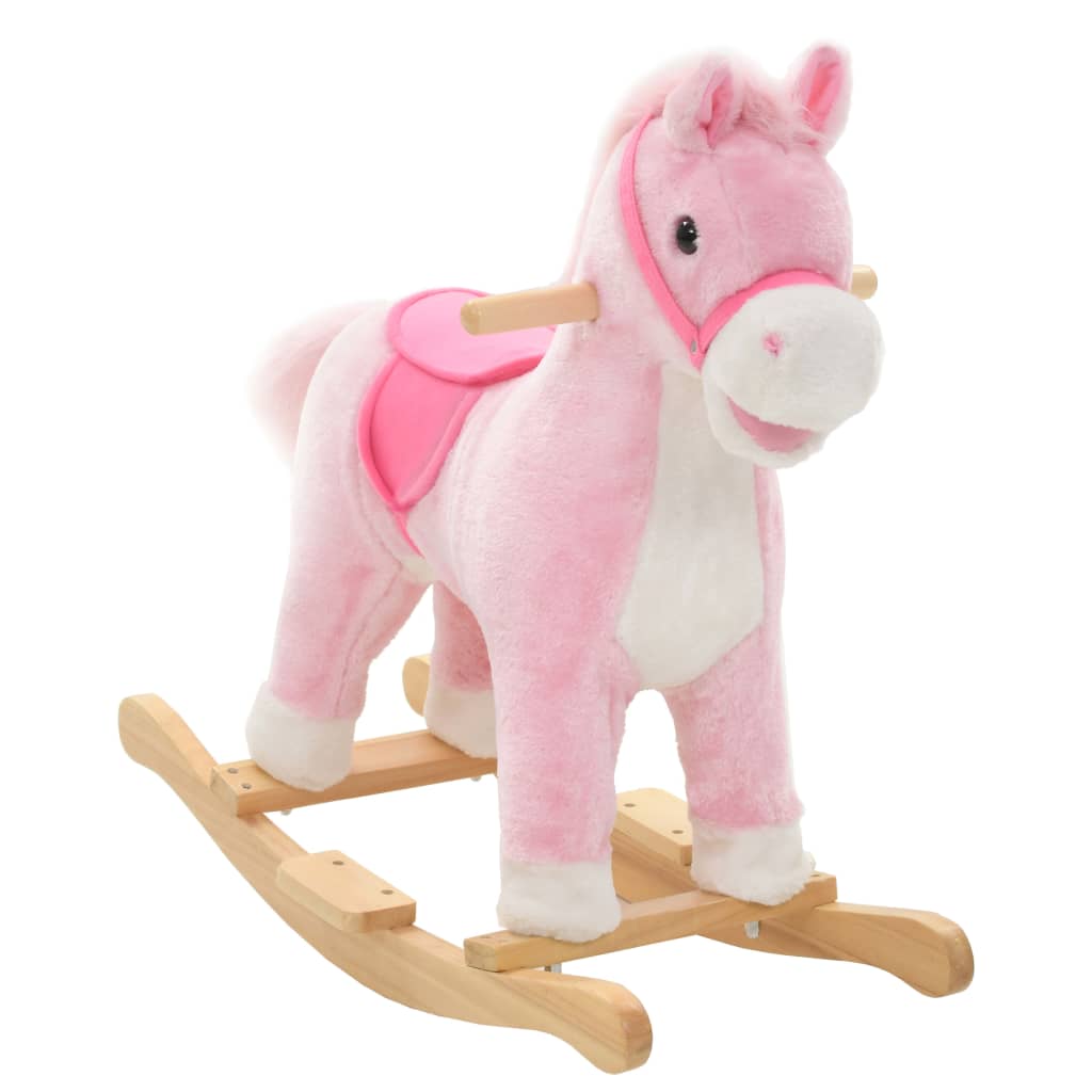 NNEVL Rocking Animal Horse Plush 65x32x58 cm Pink