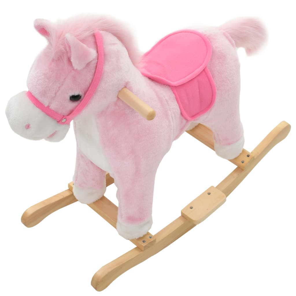 NNEVL Rocking Animal Horse Plush 65x32x58 cm Pink