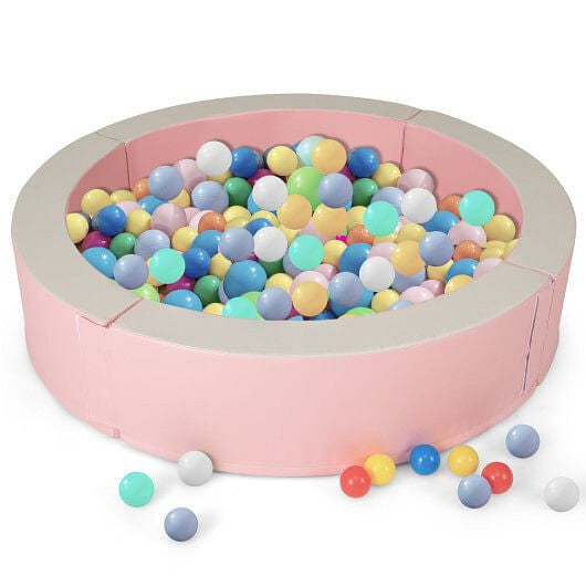Detachable Foam Ball Pit with 50 Colorful Ocean Balls-Pink