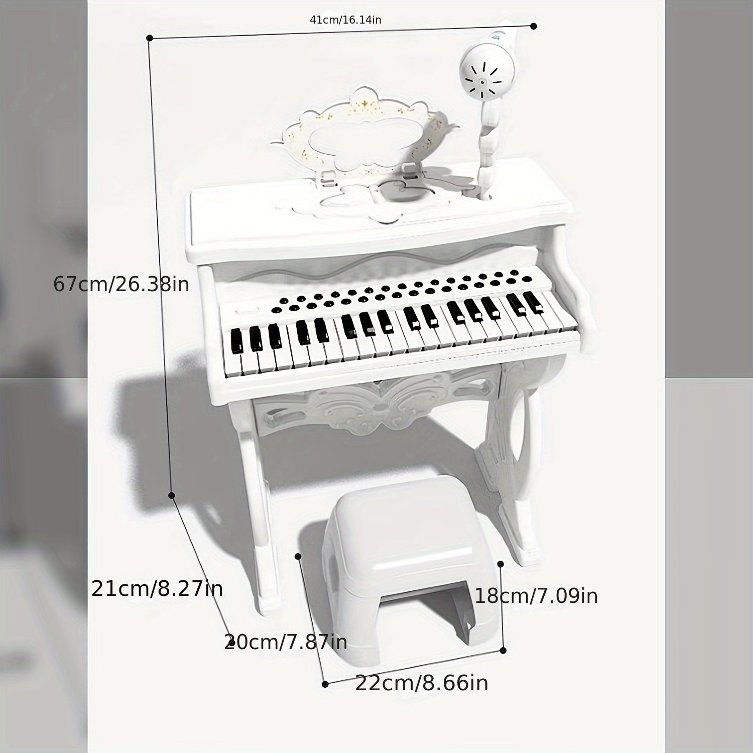 Pink Electronic Piano for Kids with Microphone-3